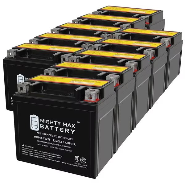 YTZ7S 12V 6AH Replacement Battery compatible with Cannondale 440 XC400 01 - 10PK, Mighty Max Battery, Mfr#: MAX4012629